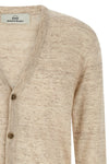 melange cardigan in linen and silk blend