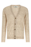 melange cardigan in linen and silk blend