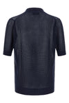 knitted openwork cotton polo shirt