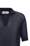 knitted openwork cotton polo shirt