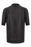 knitted openwork cotton polo shirt