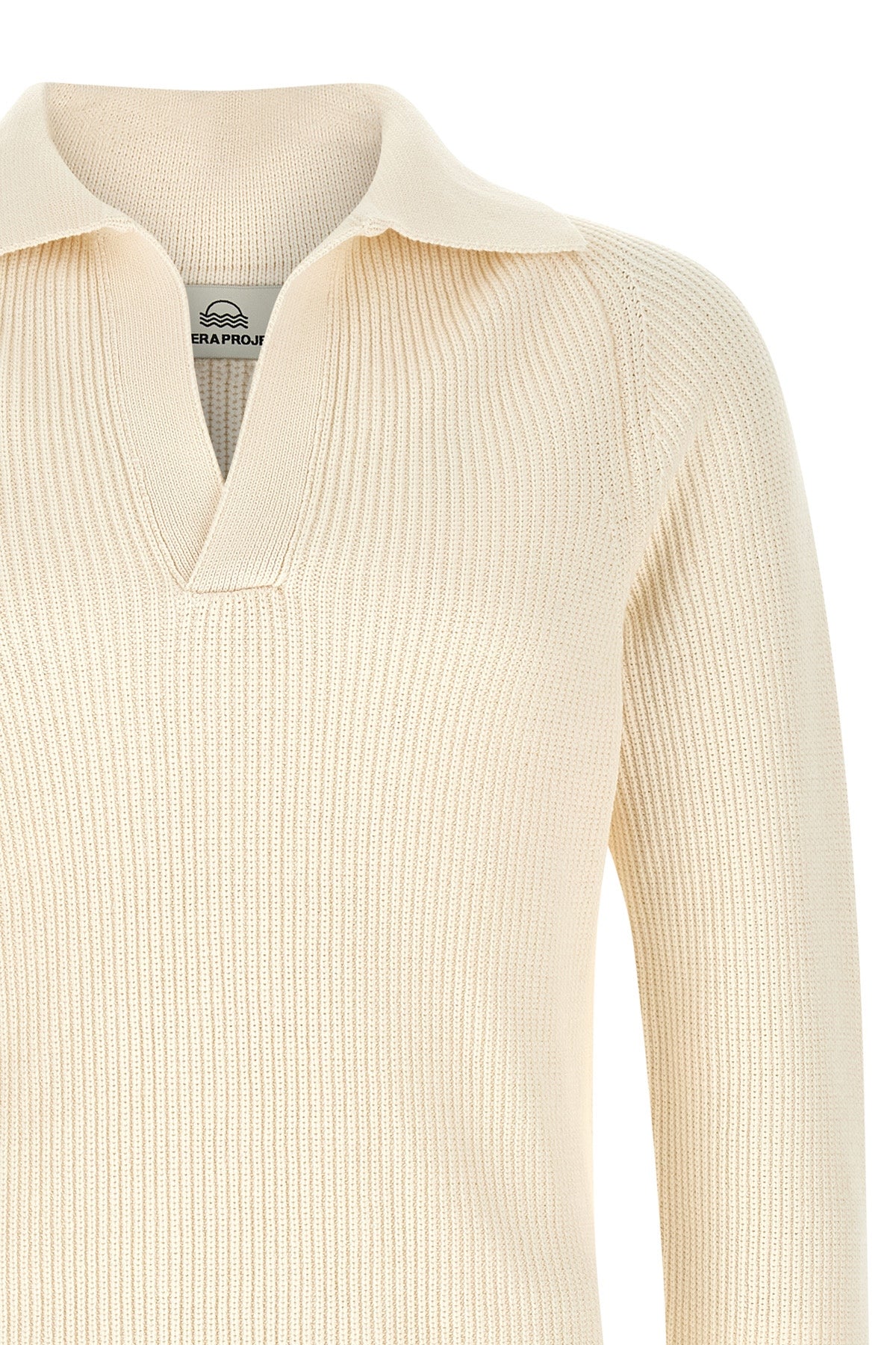 ribbed knit cotton sweater