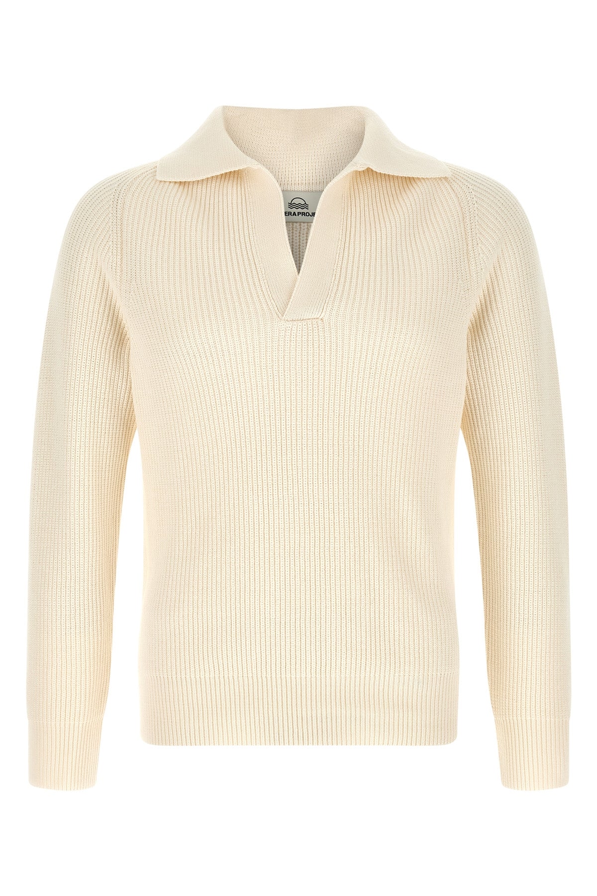 ribbed knit cotton sweater
