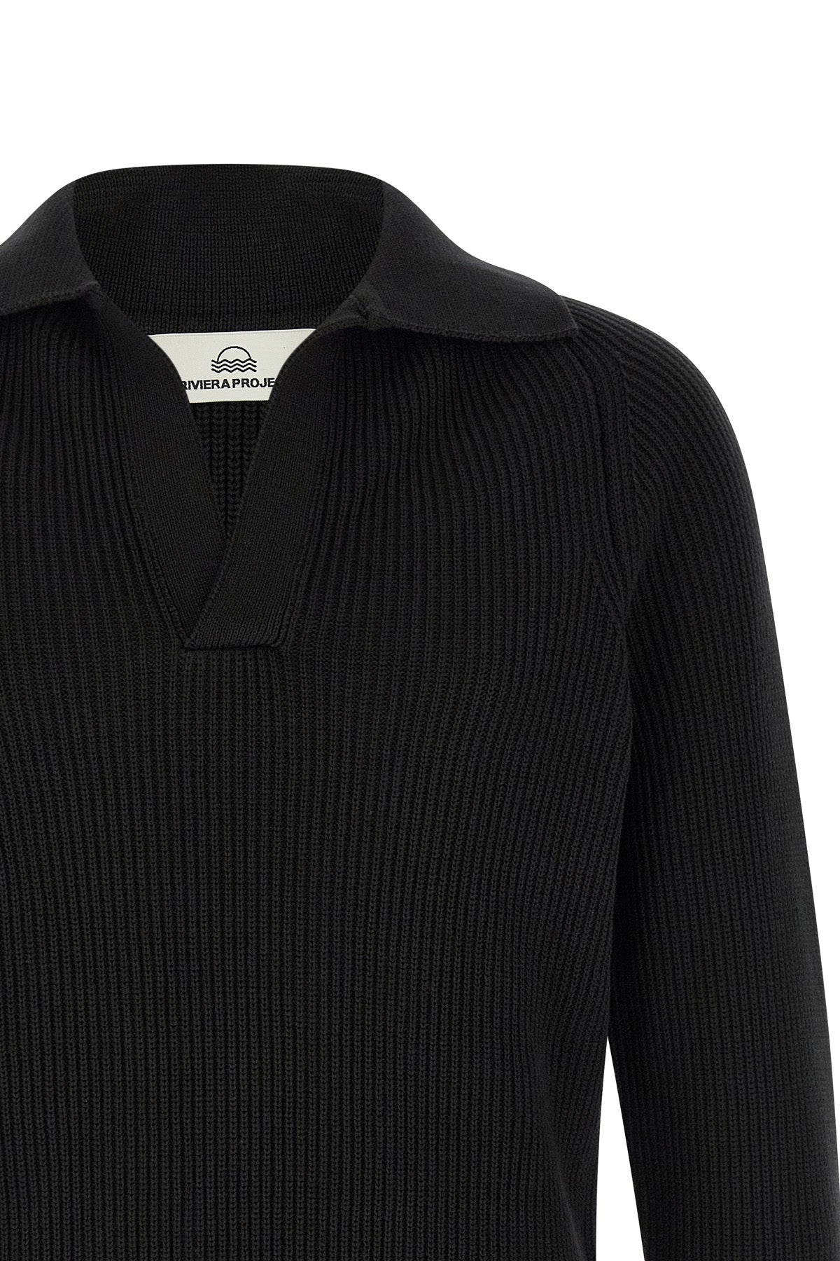 ribbed knit cotton sweater