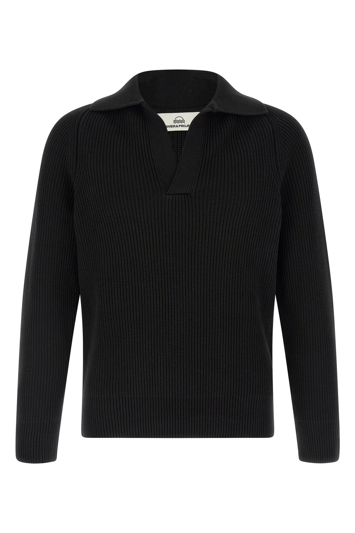 ribbed knit cotton sweater