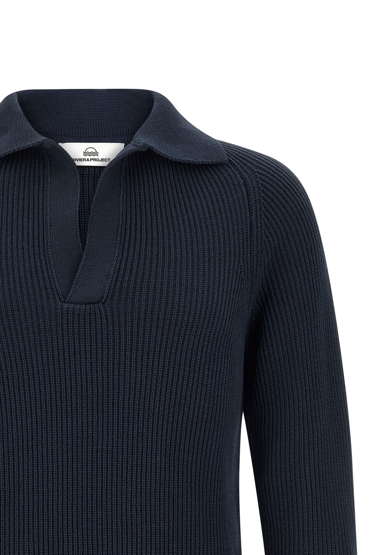 ribbed knit cotton sweater