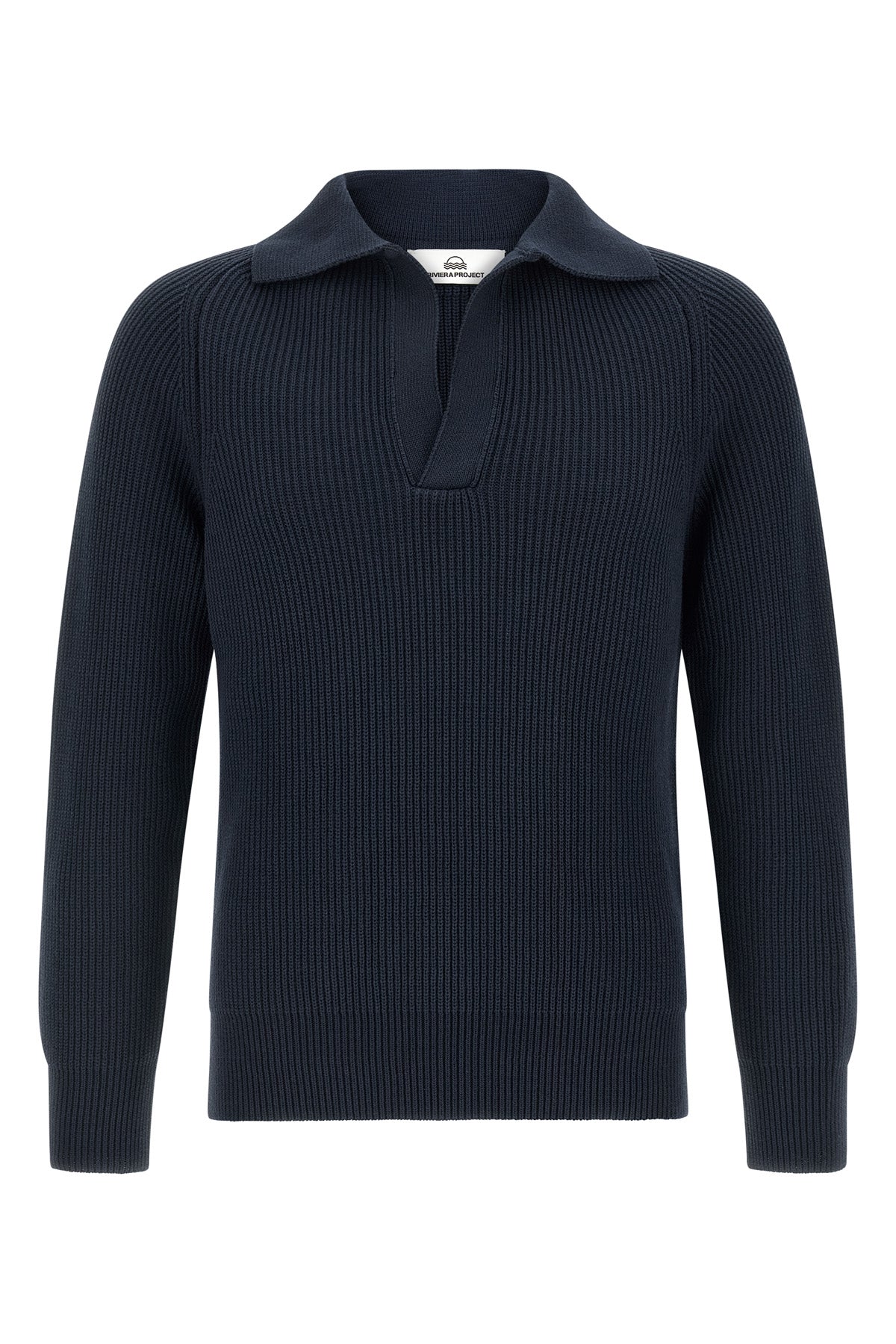 ribbed knit cotton sweater