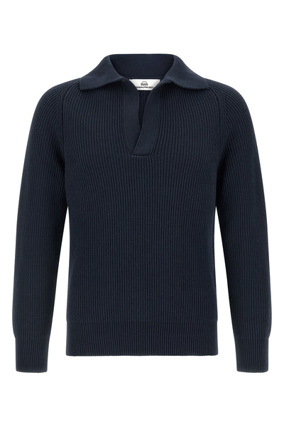 ribbed knit cotton sweater