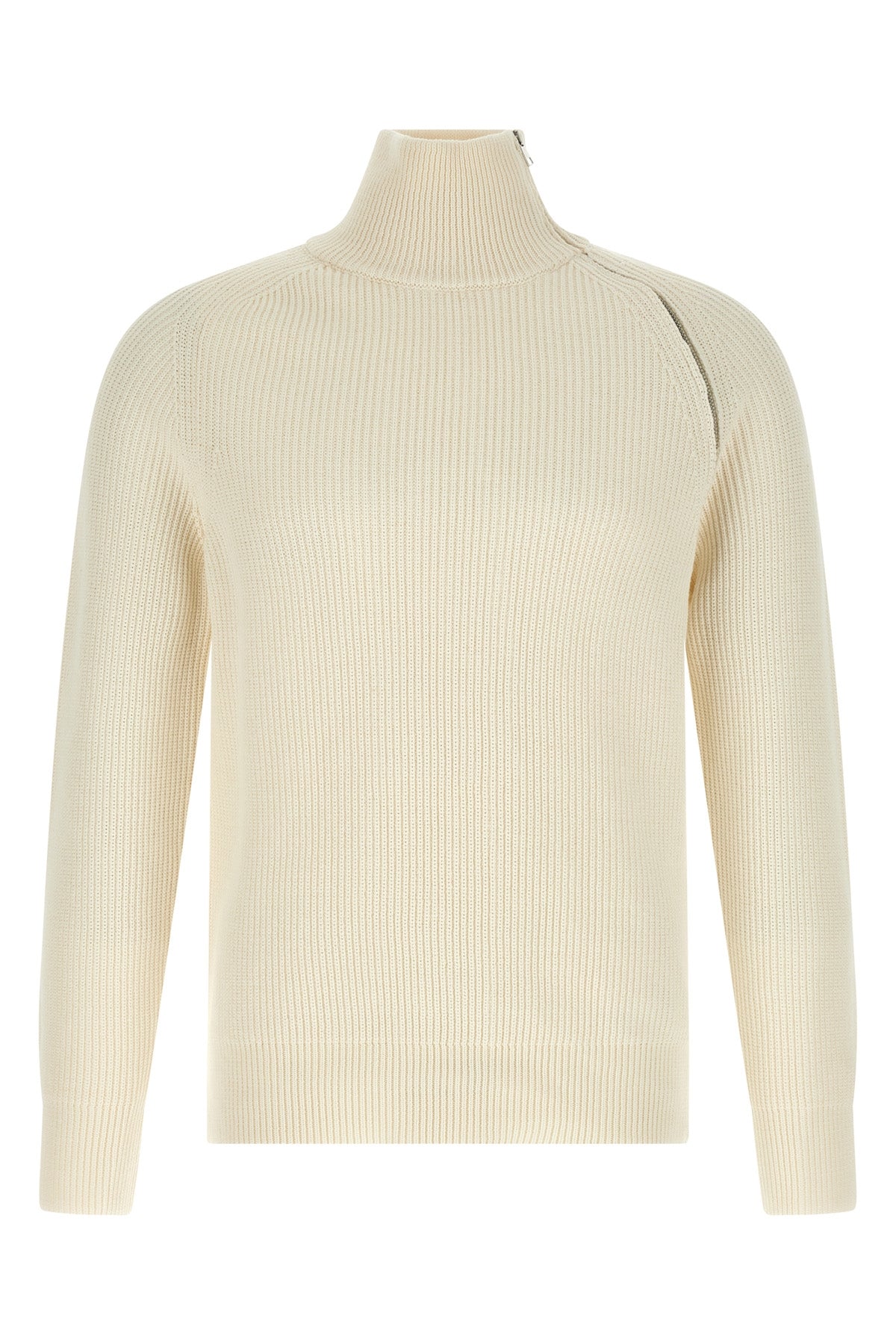 ribbed knit cotton sweater