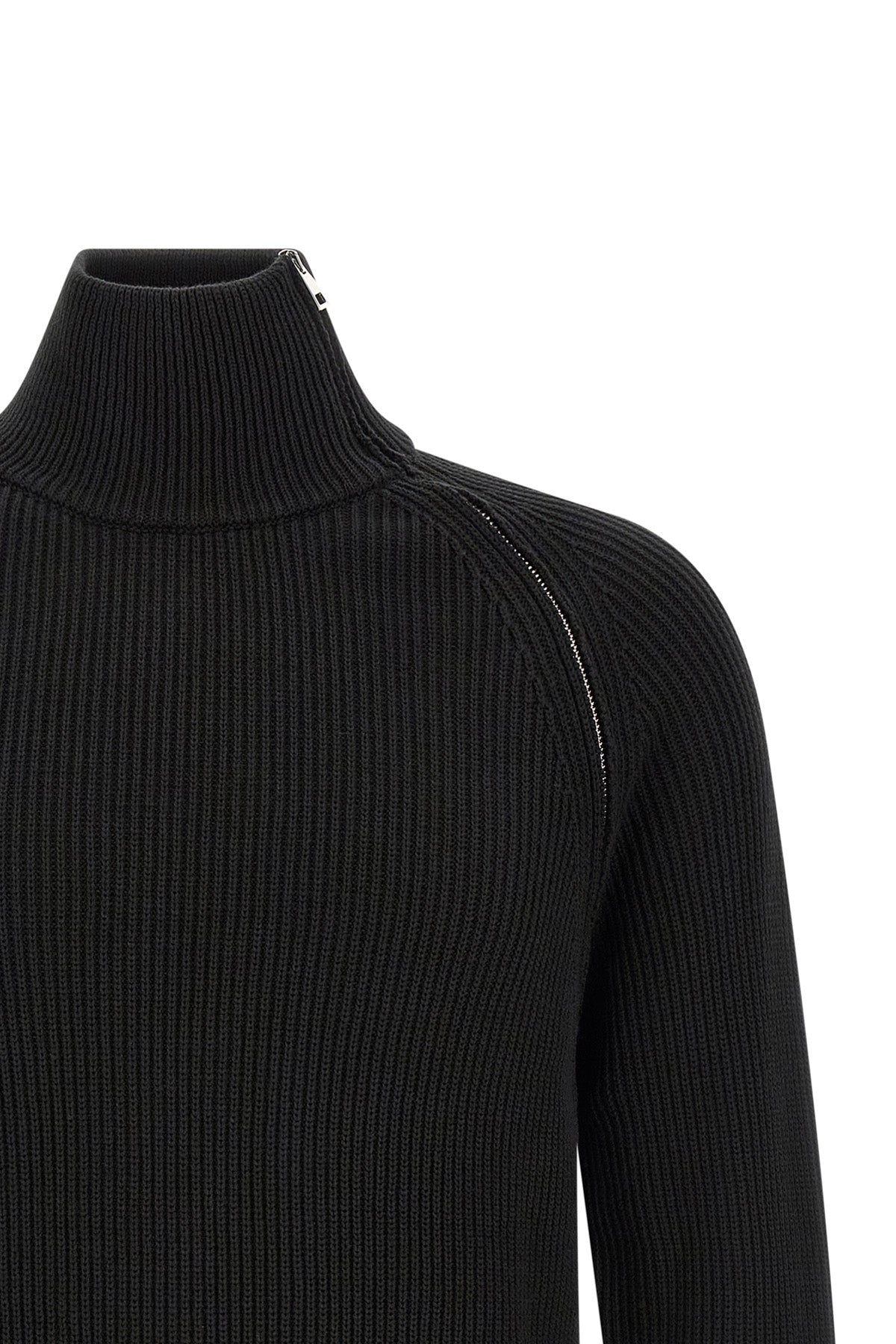 ribbed knit cotton sweater