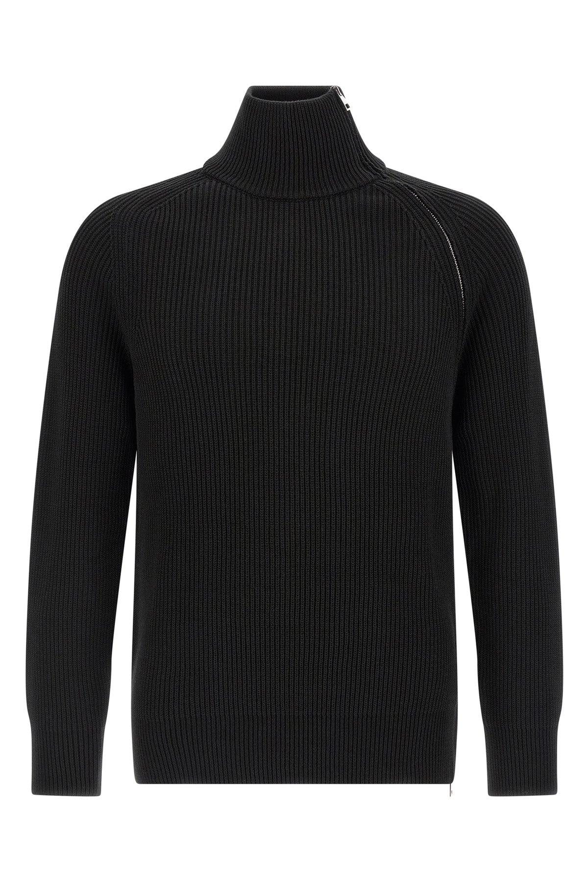 ribbed knit cotton sweater