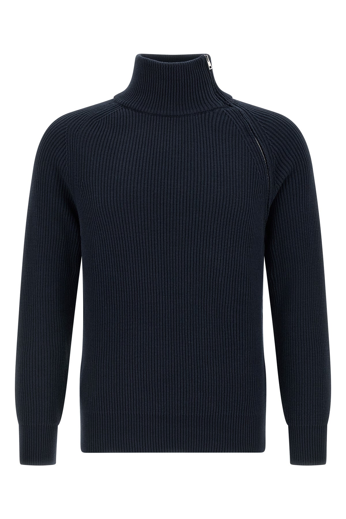 ribbed knit cotton sweater