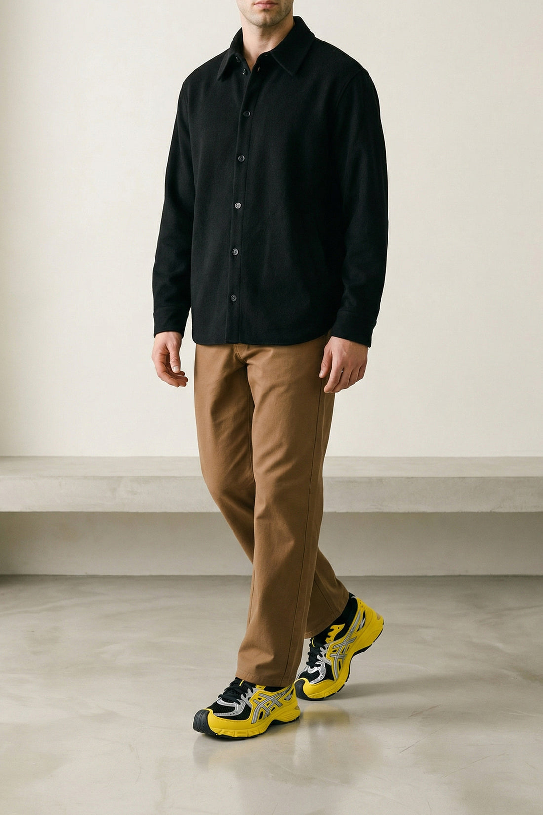 SÉFR L lenny shirt in double face virgin wool and cashmere fabric