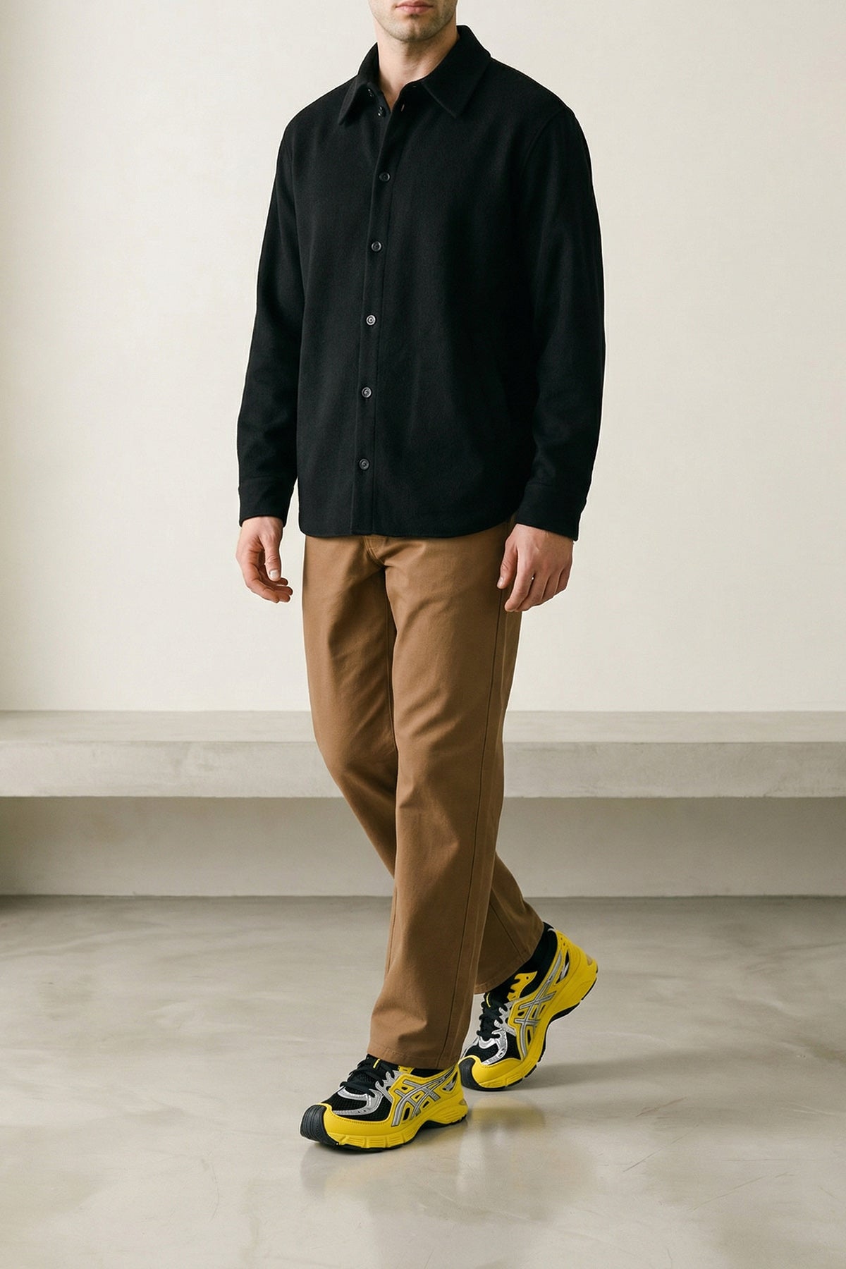 lenny shirt in double face virgin wool and cashmere fabric
