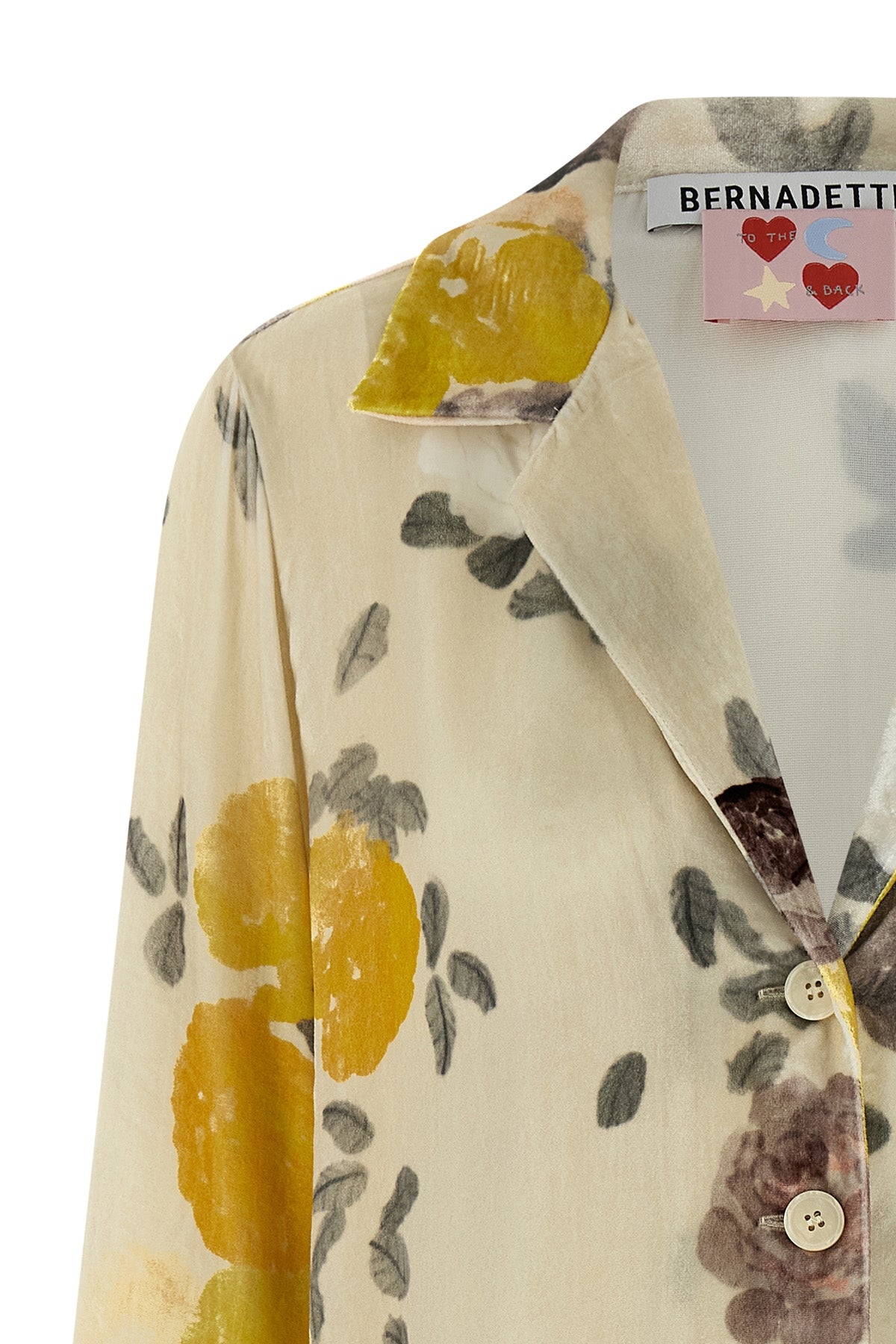 hand-drawn auscot pink print velvet shirt louis in pajama style