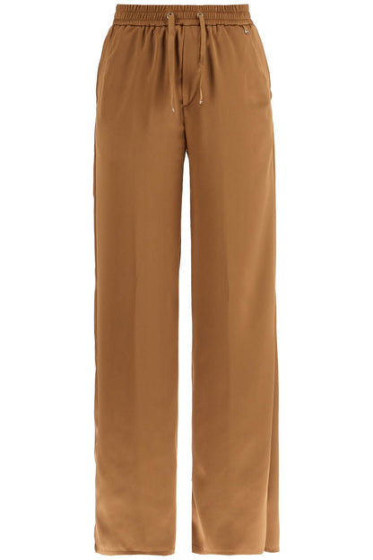 wide leg camel polyester pants