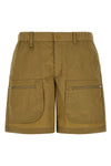 cargo bermuda shorts in ultralight wrinkled technical fabric
