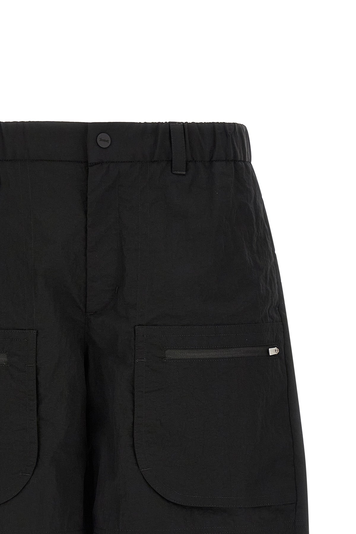 cargo bermuda shorts in ultralight wrinkled technical fabric