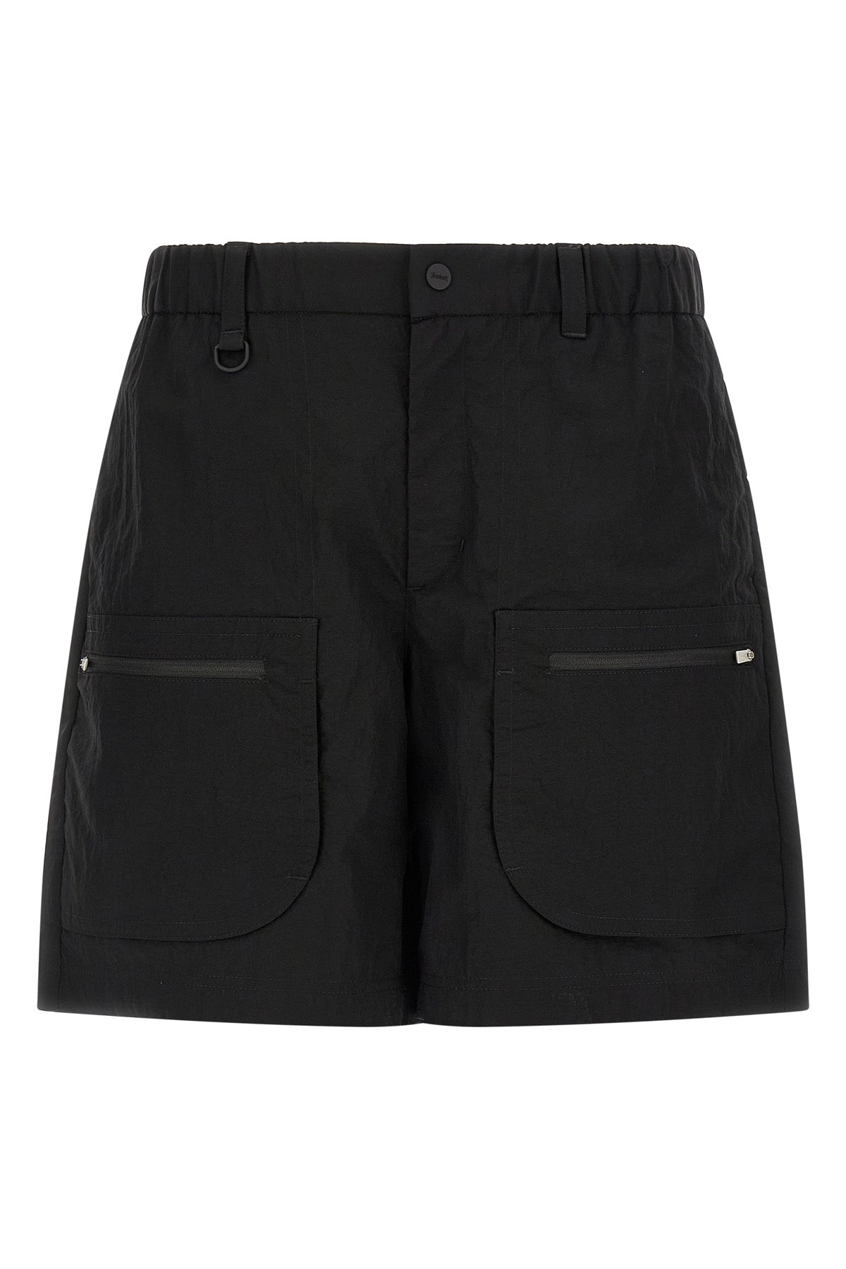cargo bermuda shorts in ultralight wrinkled technical fabric
