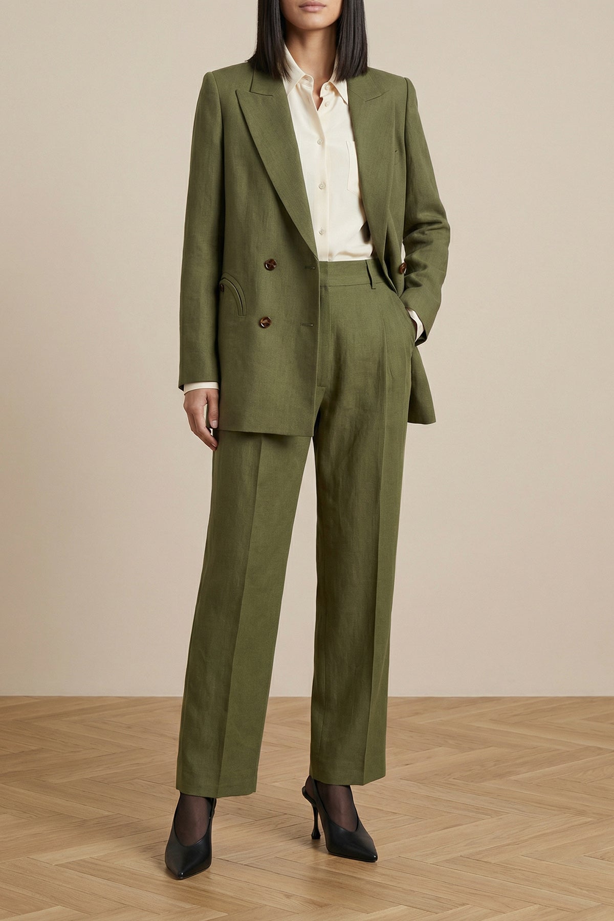 mid-day sun fox linen trousers