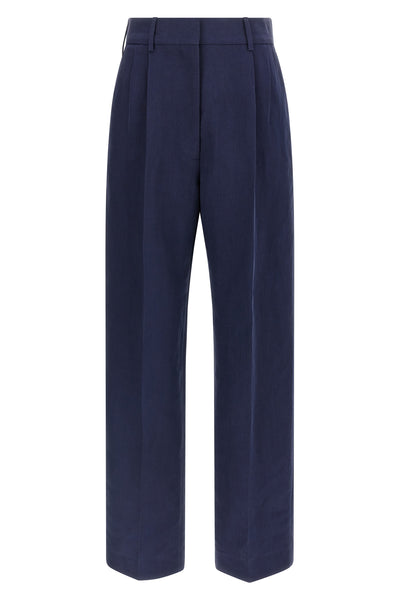 savannah fox pants in linen and silk blend