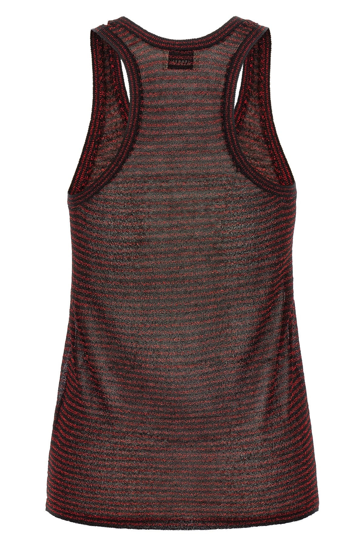 the isabel marant cevara top defines a tight silhouette through a thin semi-tr