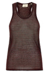 the isabel marant cevara top defines a tight silhouette through a thin semi-tr