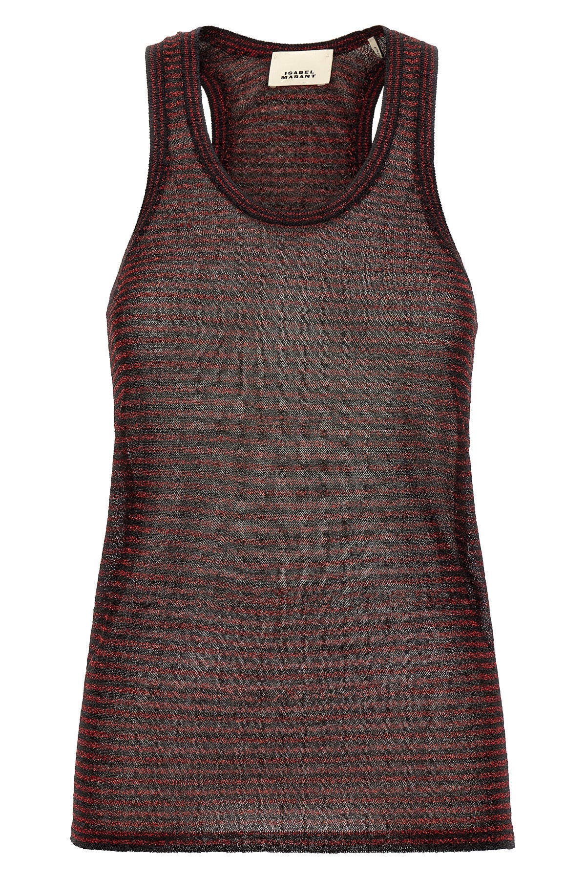 the isabel marant cevara top defines a tight silhouette through a thin semi-tr