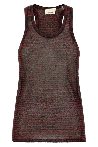 the isabel marant cevara top defines a tight silhouette through a thin semi-tr