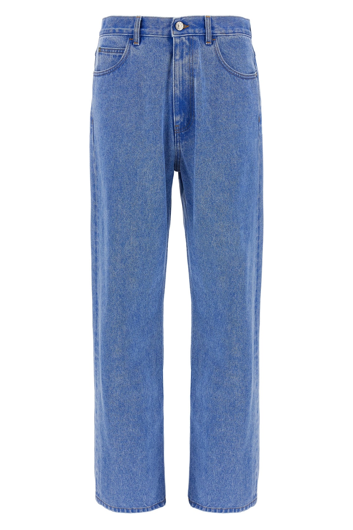 bleached coated cotton denim jeans