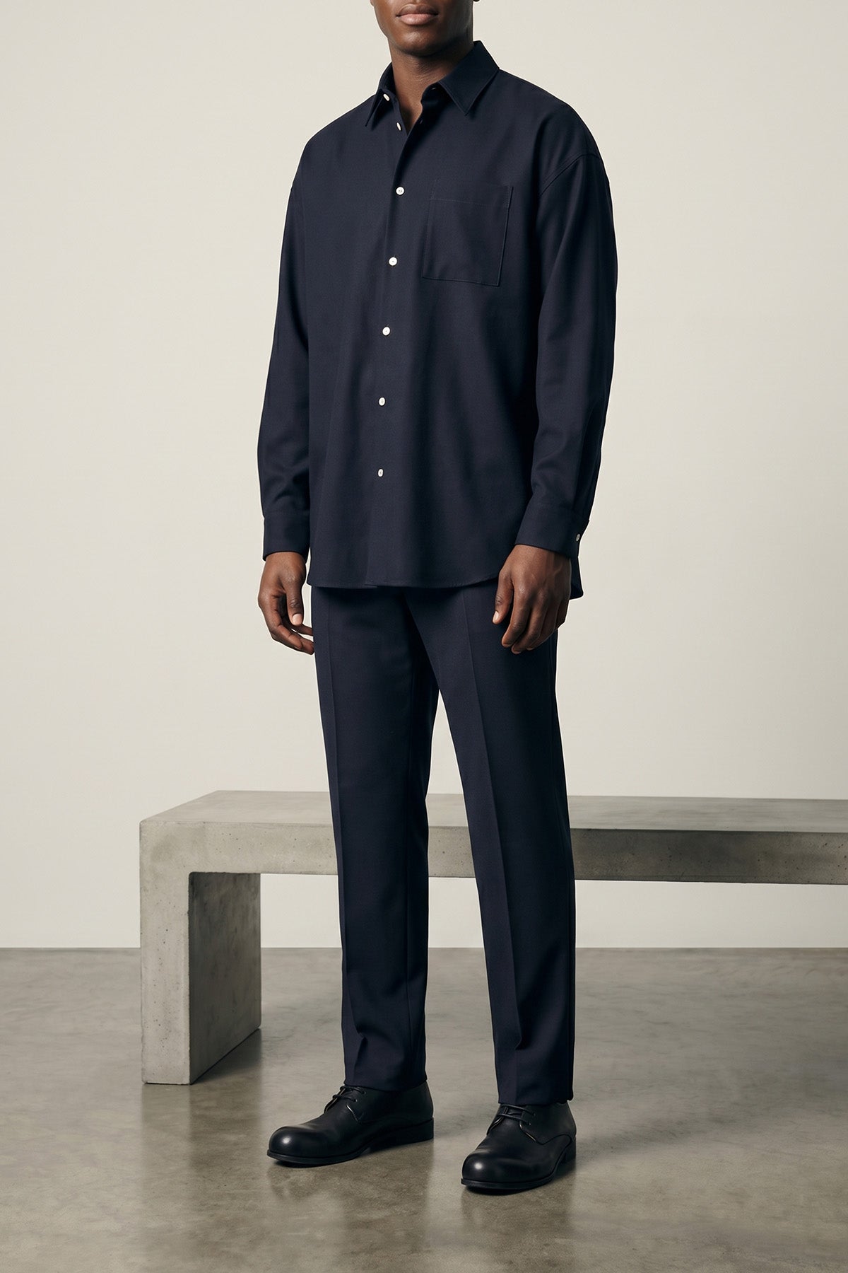tropical two-tone wool pants