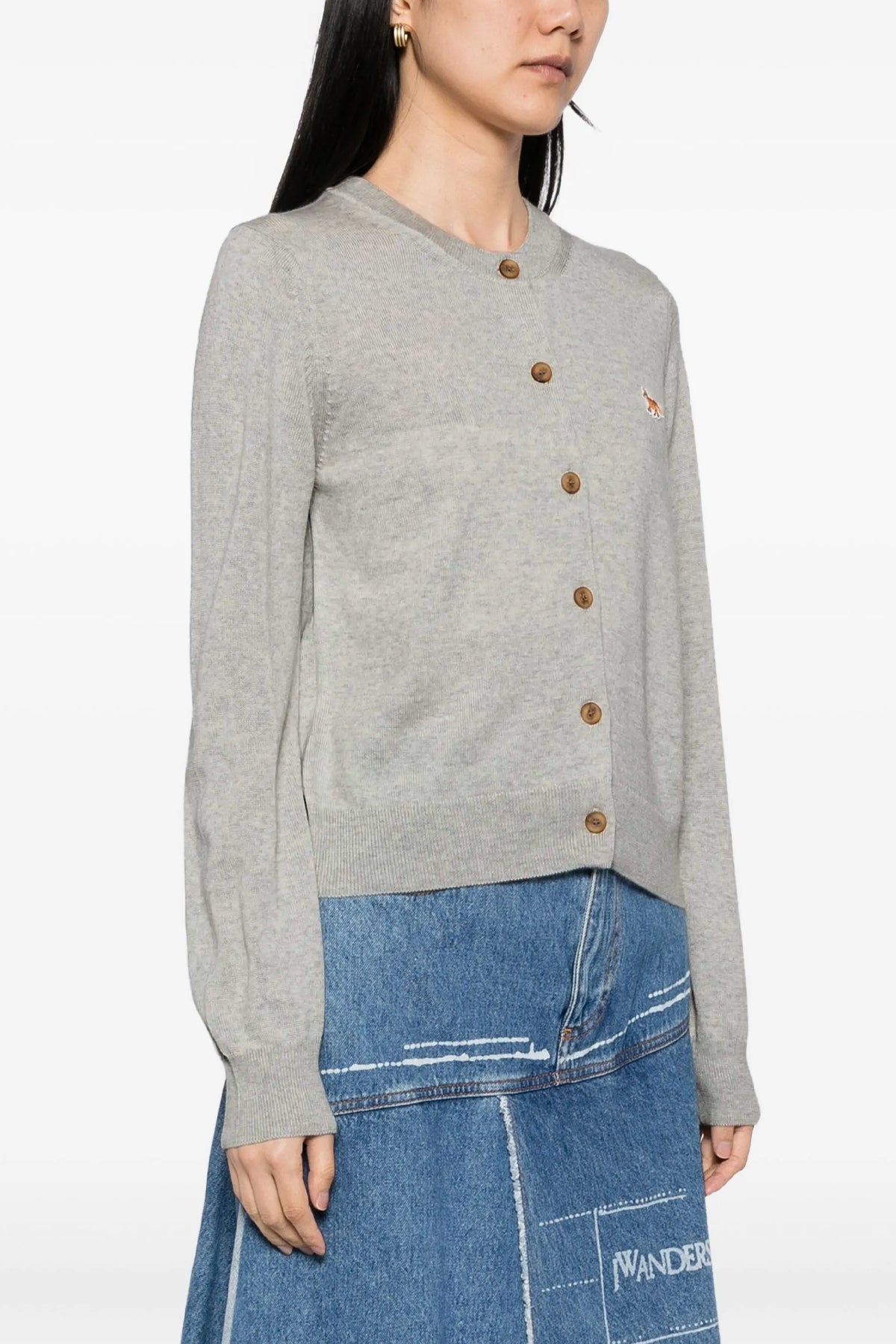 extrafine mélange wool cardigan