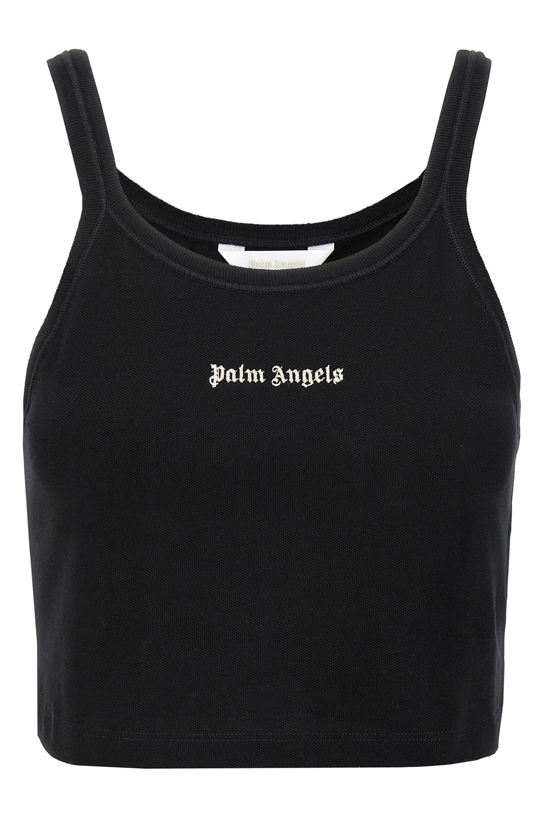 PALM ANGELS XS classic logo crop tank top in cotton