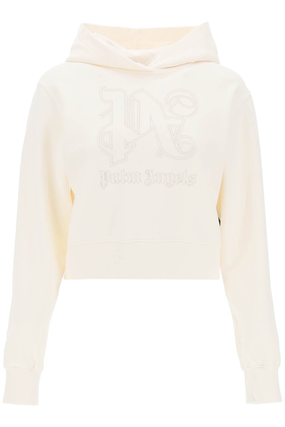 cropped hoodie with monogram embroidery