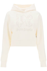 cropped hoodie with monogram embroidery