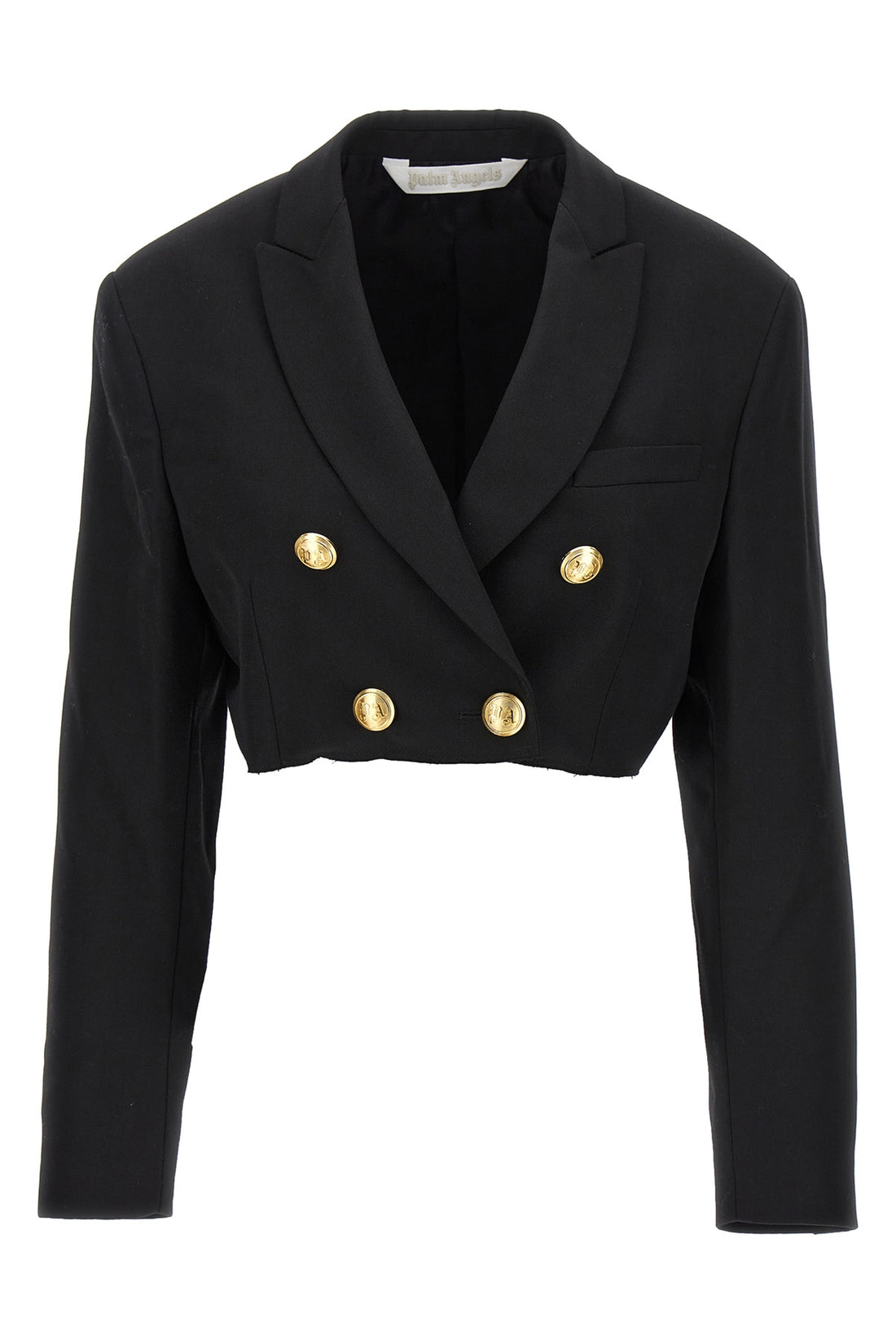 PALM ANGELS 40 double-breasted cropped blazer in wool blend