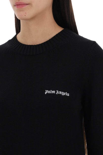 cropped pullover with embroidered logo