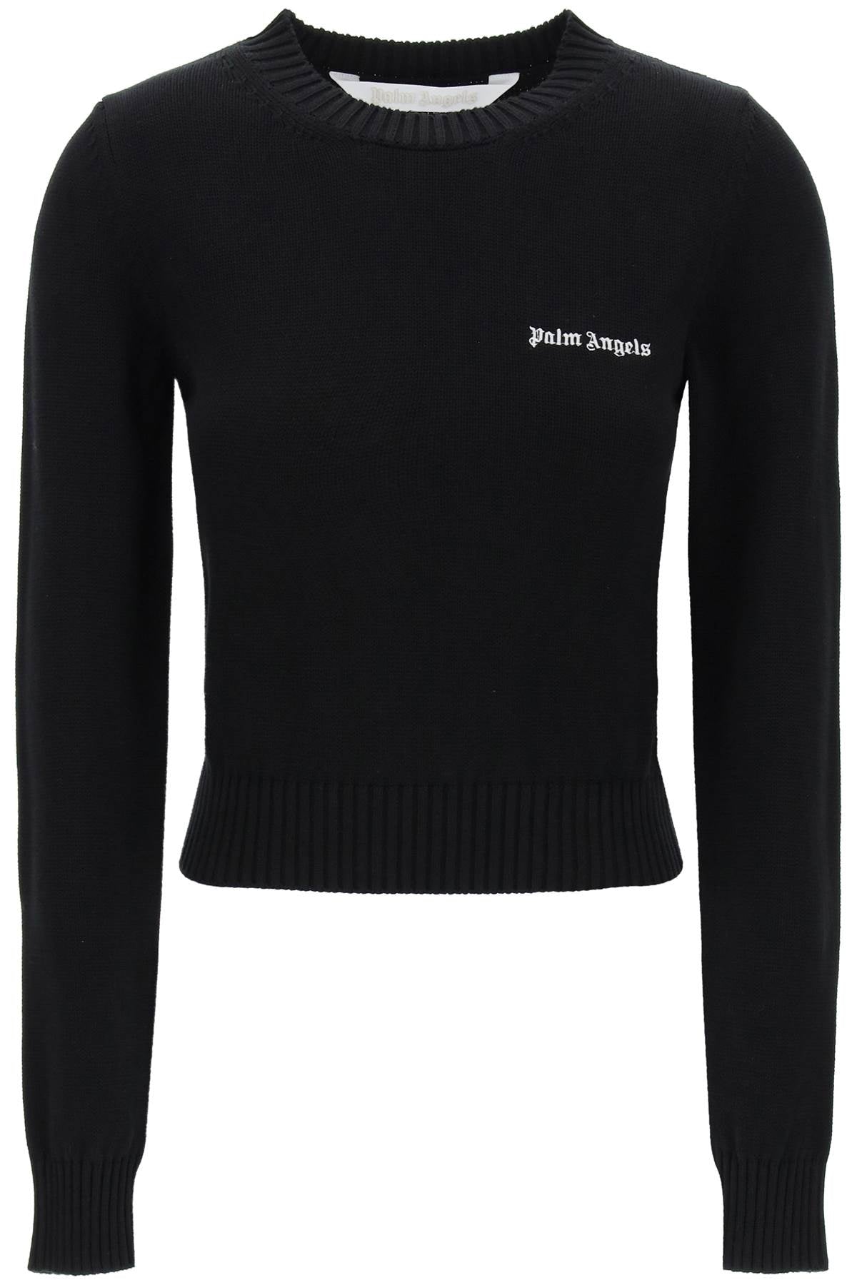 cropped pullover with embroidered logo