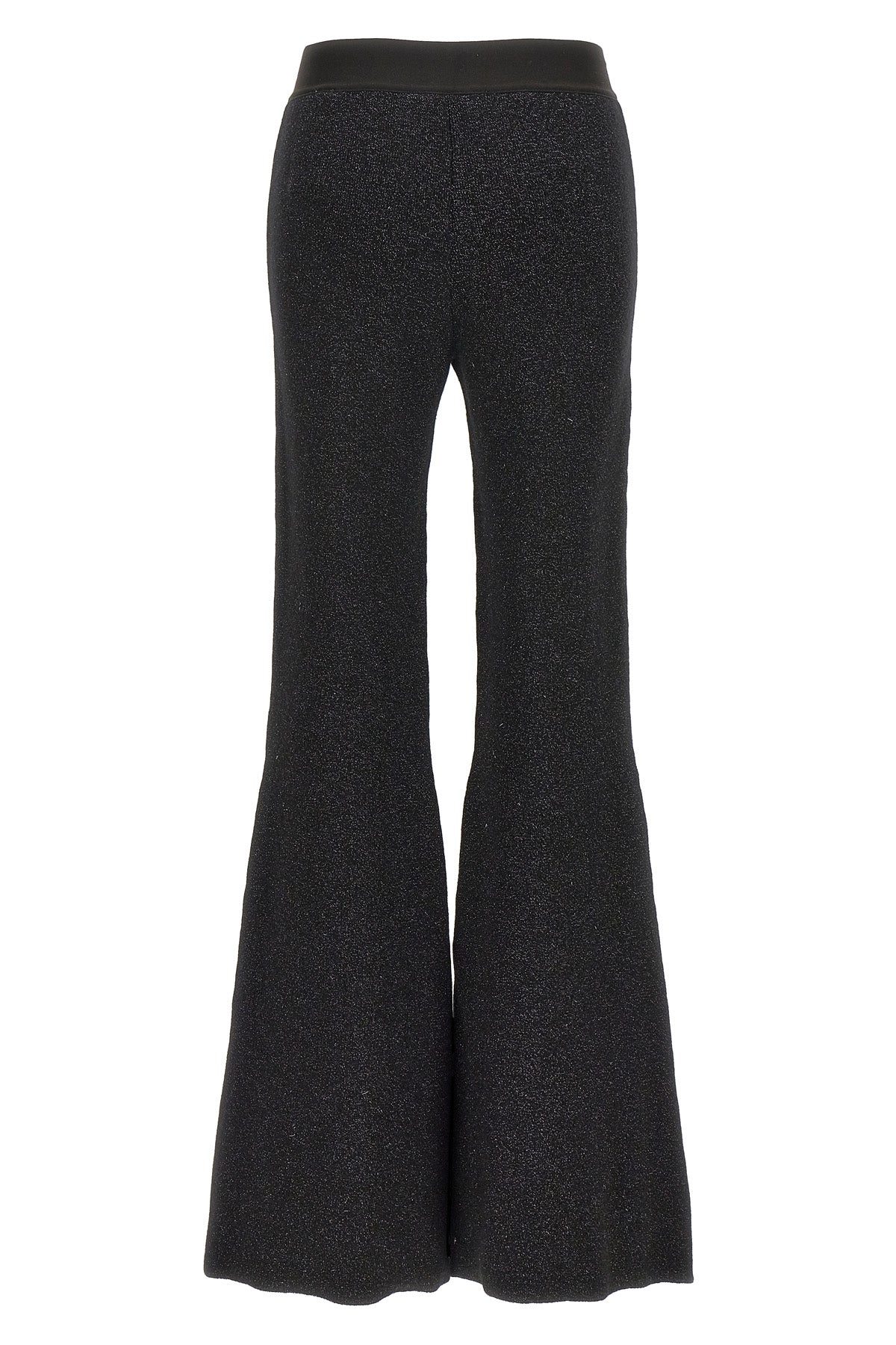 logo tape lurex knit pants