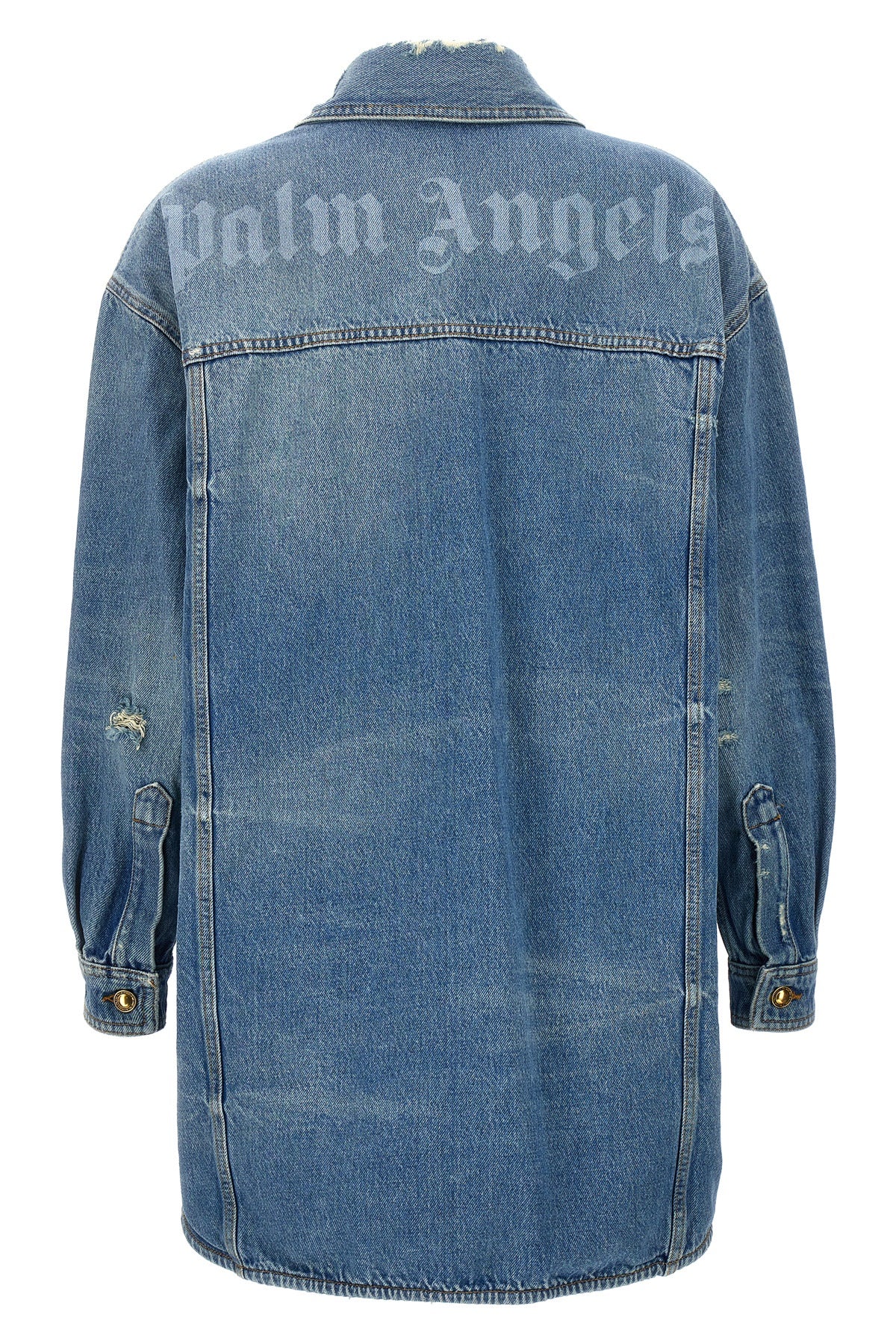 washed logo cotton denim jacket