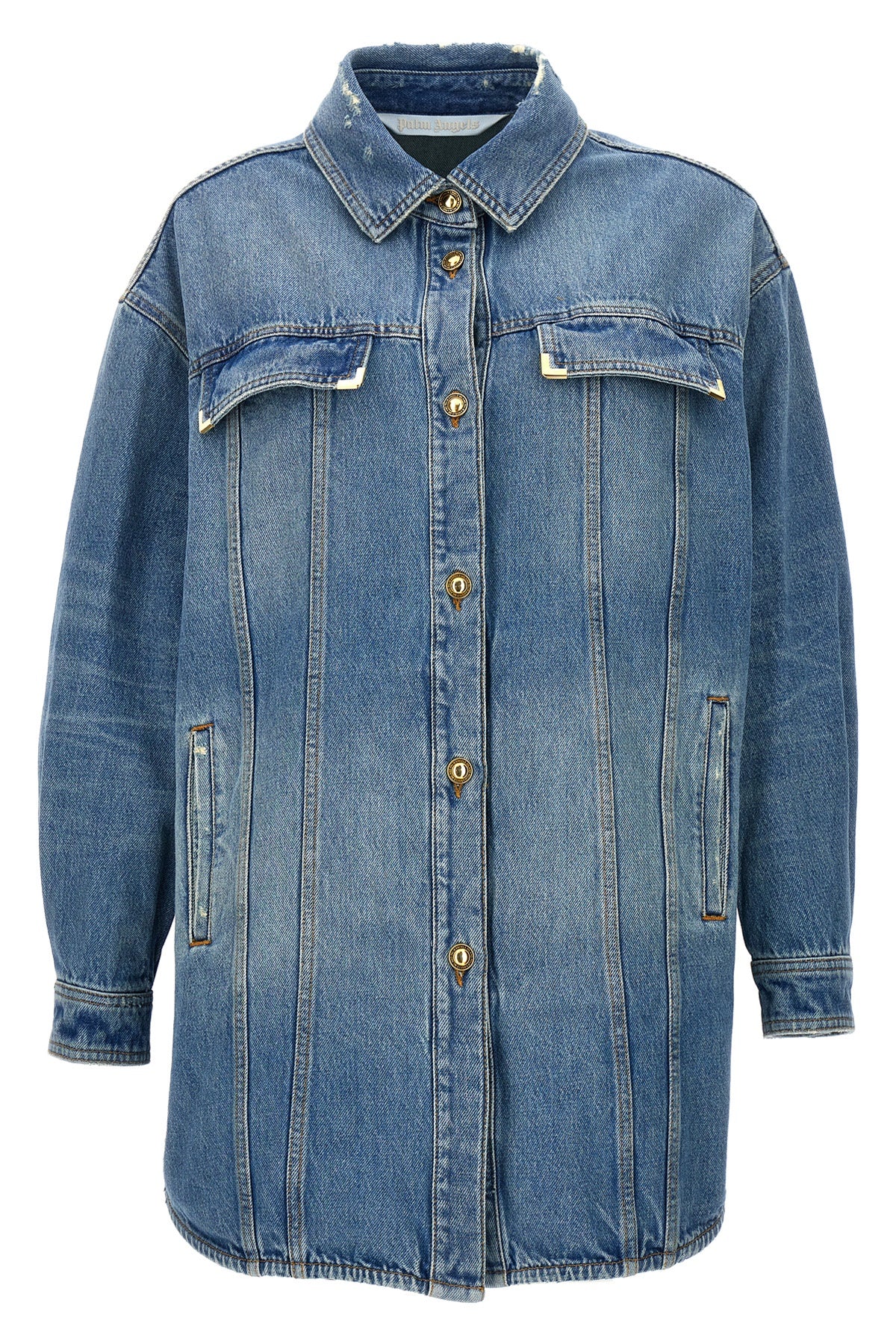 washed logo cotton denim jacket