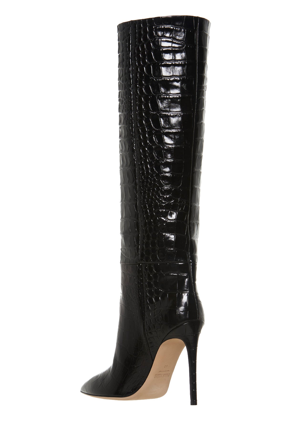 paris texas iconic crocodile print pointed toe boots