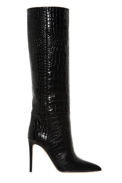 paris texas iconic crocodile print pointed toe boots