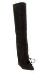 jane fold over lace up suede boots