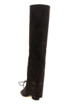 jane fold over lace up suede boots