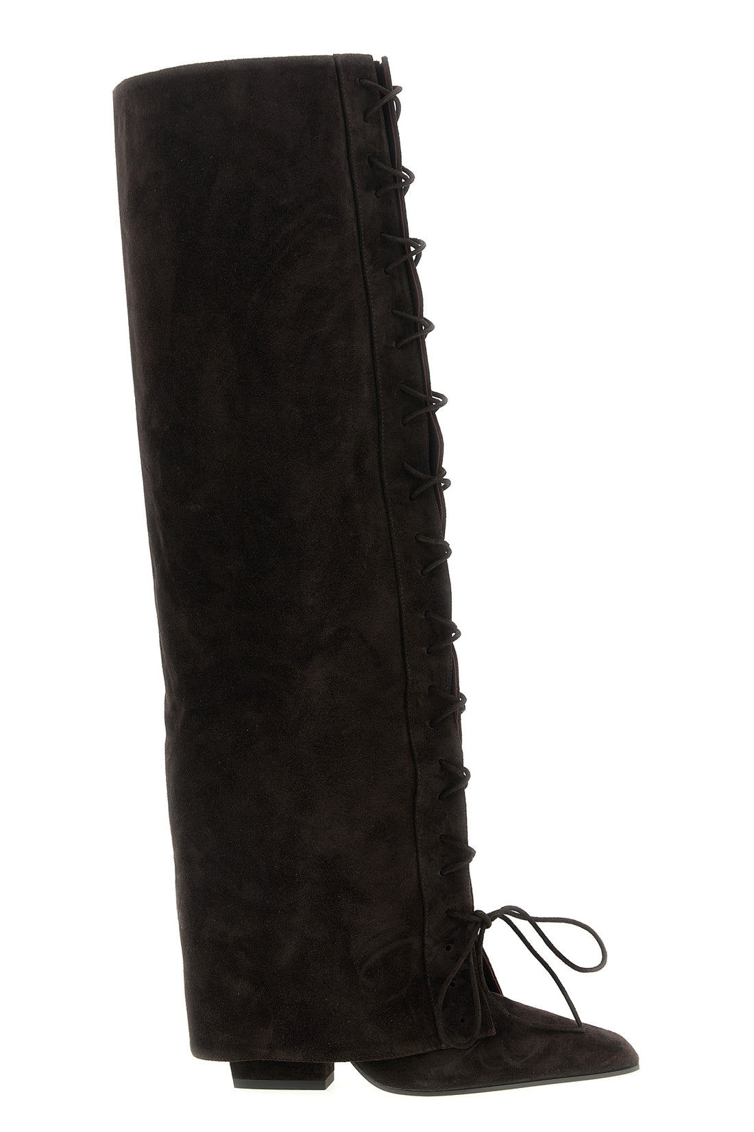 PARIS TEXAS 36 jane fold over lace up suede boots
