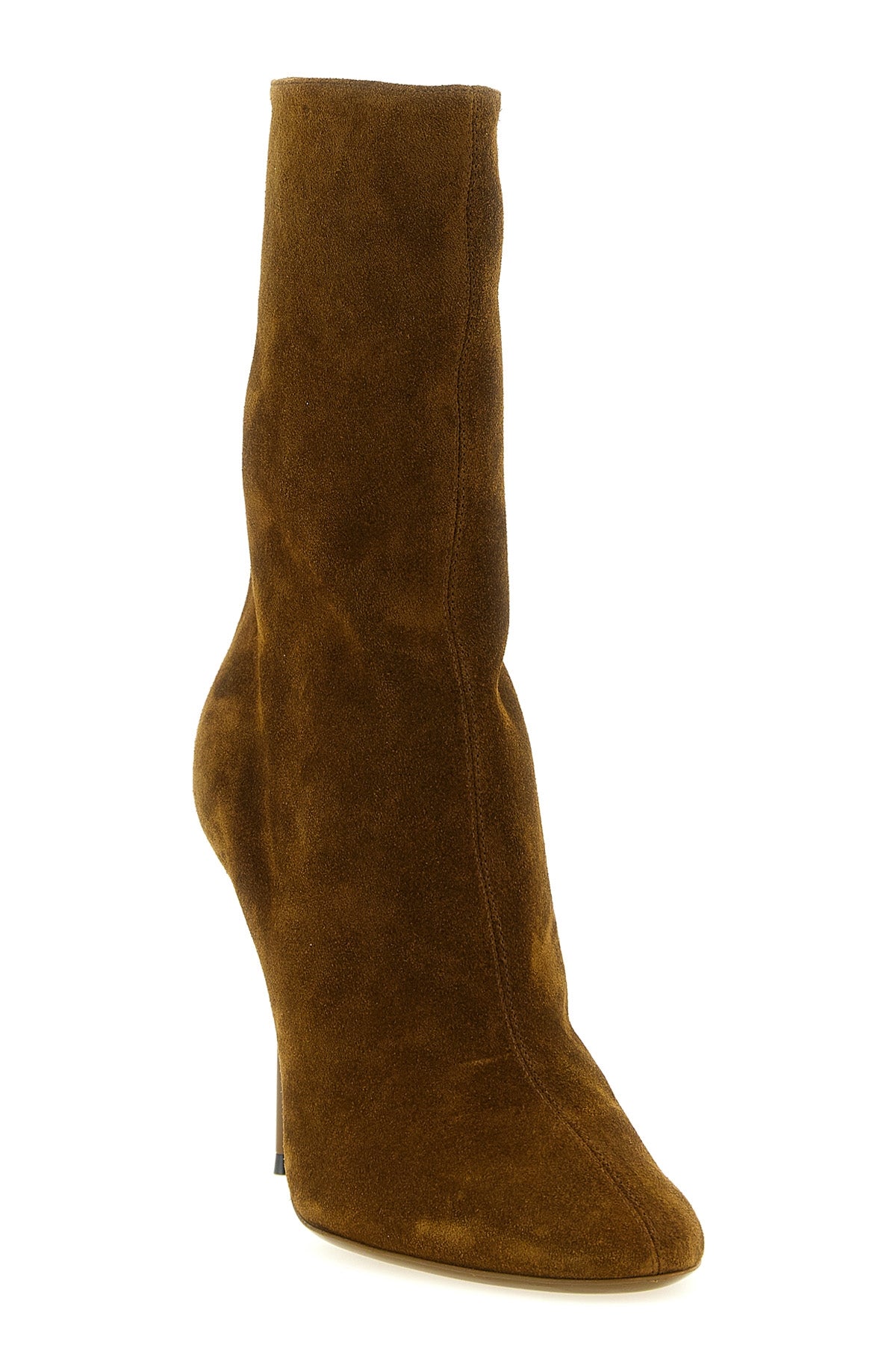 paris texas ankle boots define a tapered silhouette through a soft tundra suede