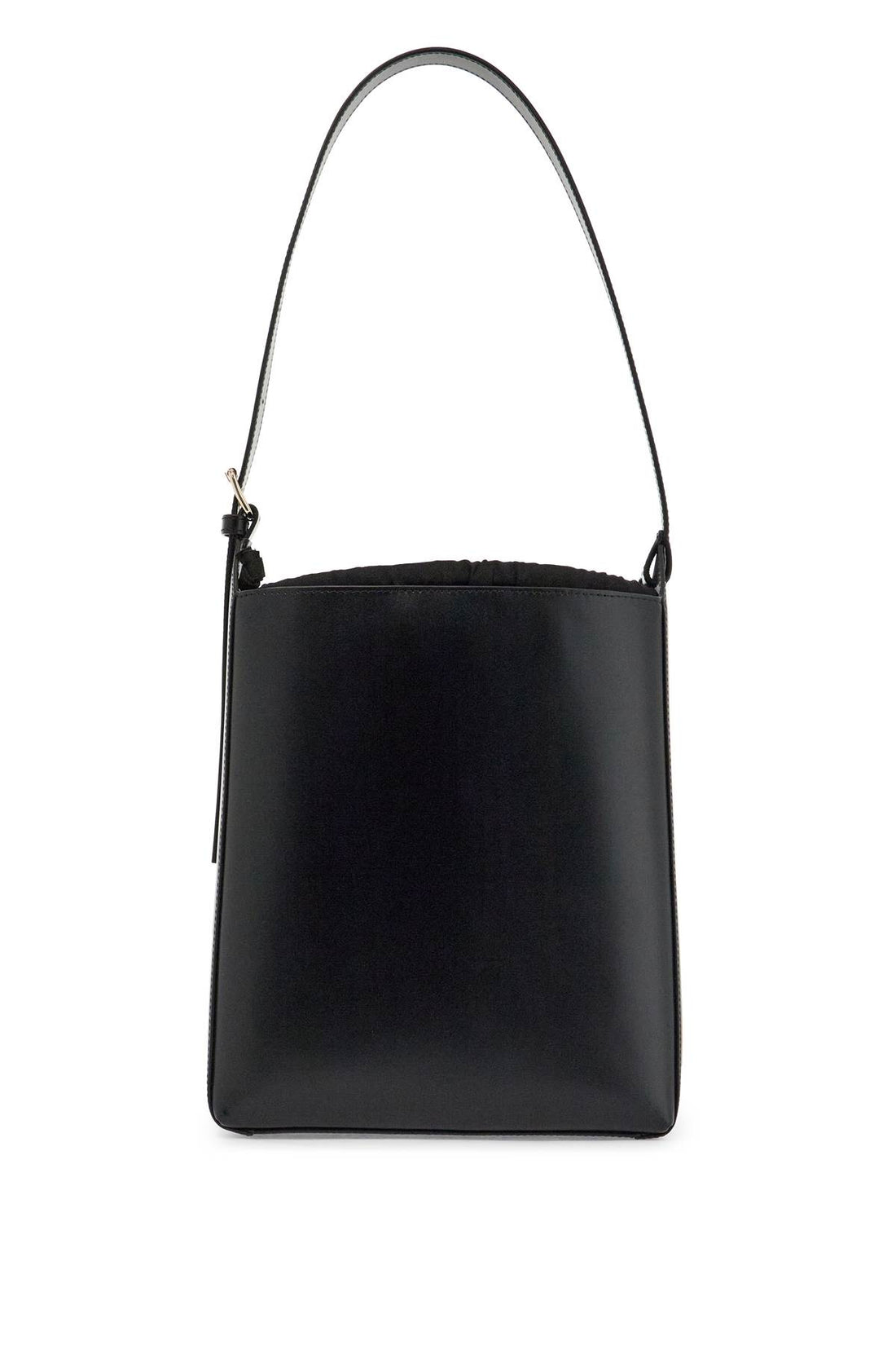 minimalist black leather crossbody bag with adjustable strap