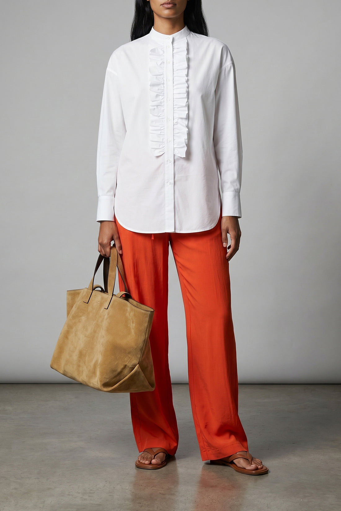 A.P.C. OS large suede le drummer shopping bag