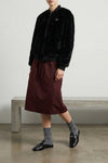 reversible faux fur and re-nylon bomber jacket